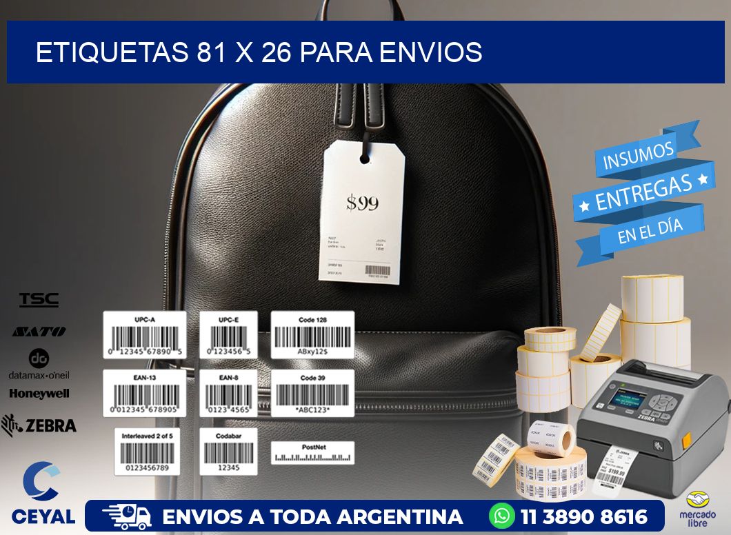 ETIQUETAS 81 x 26 PARA ENVIOS