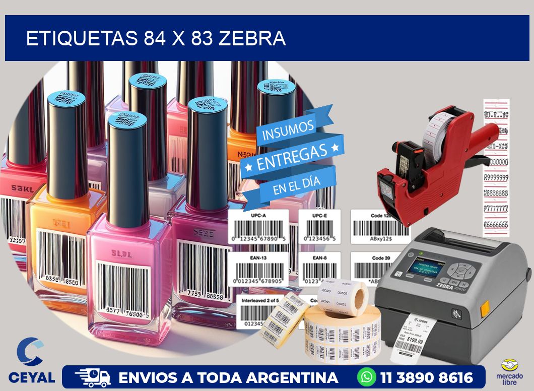 ETIQUETAS 84 x 83 ZEBRA