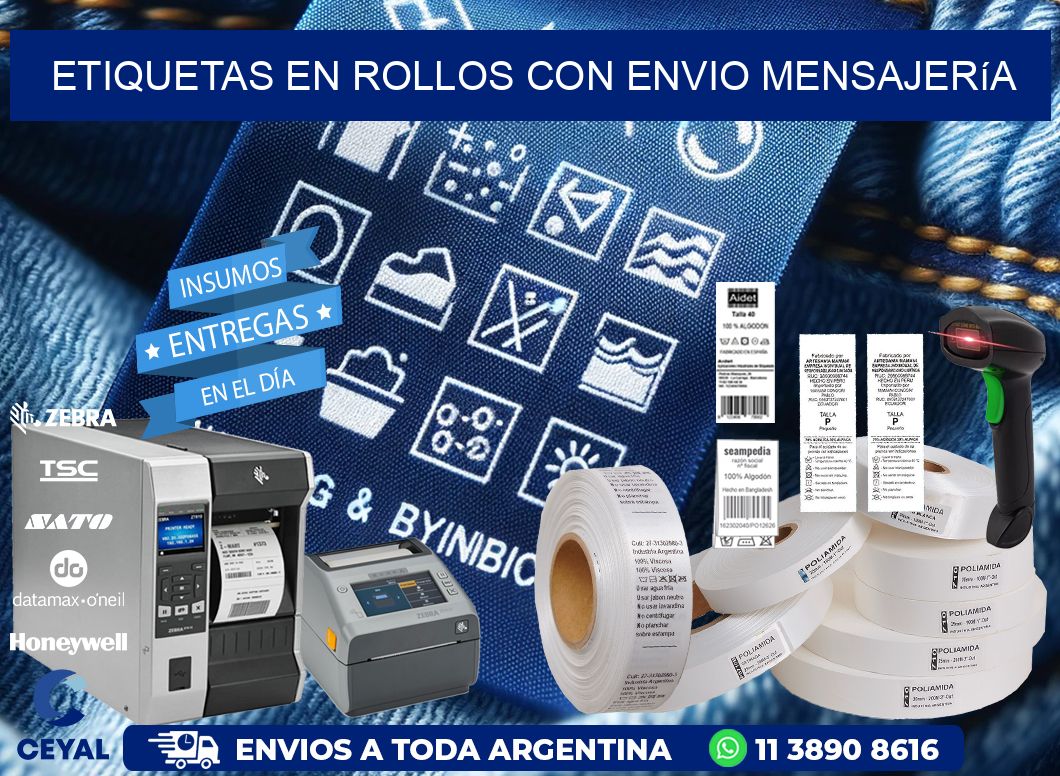 ETIQUETAS EN ROLLOS CON ENVIO Mensajería