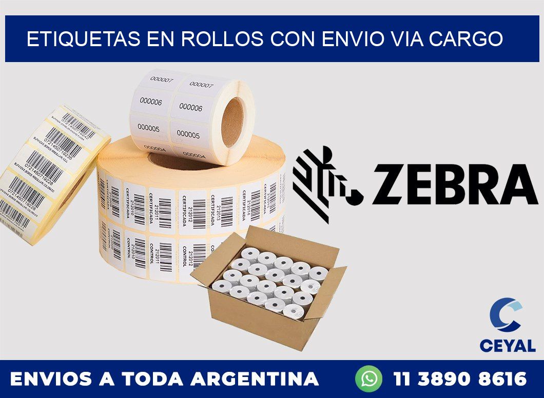 ETIQUETAS EN ROLLOS CON ENVIO VIA CARGO