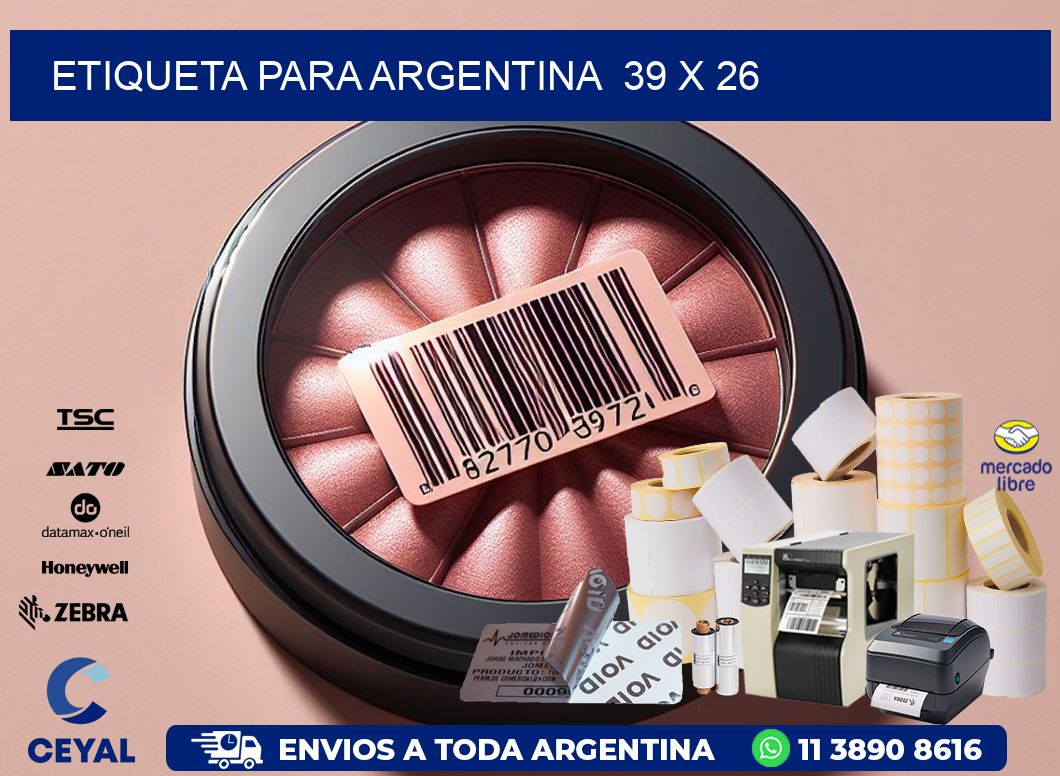 etiqueta para Argentina  39 x 26