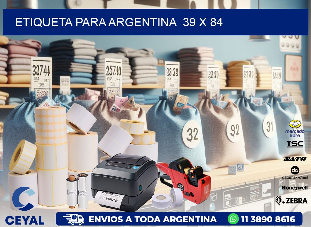 etiqueta para Argentina  39 x 84