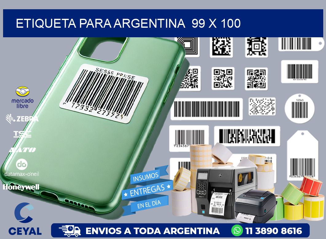 etiqueta para Argentina  99 x 100
