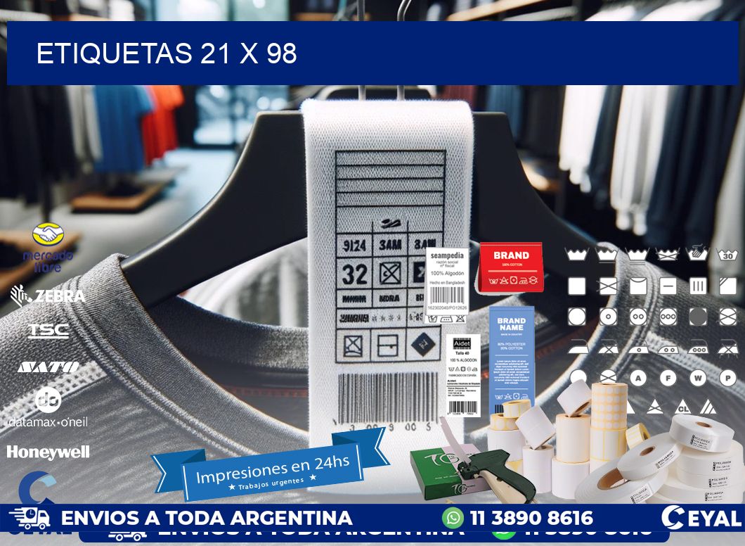 etiquetas 21 x 98