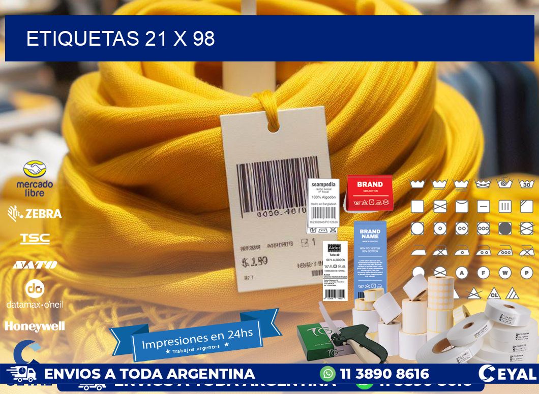 etiquetas 21 x 98