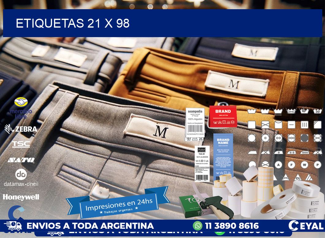 etiquetas 21 x 98