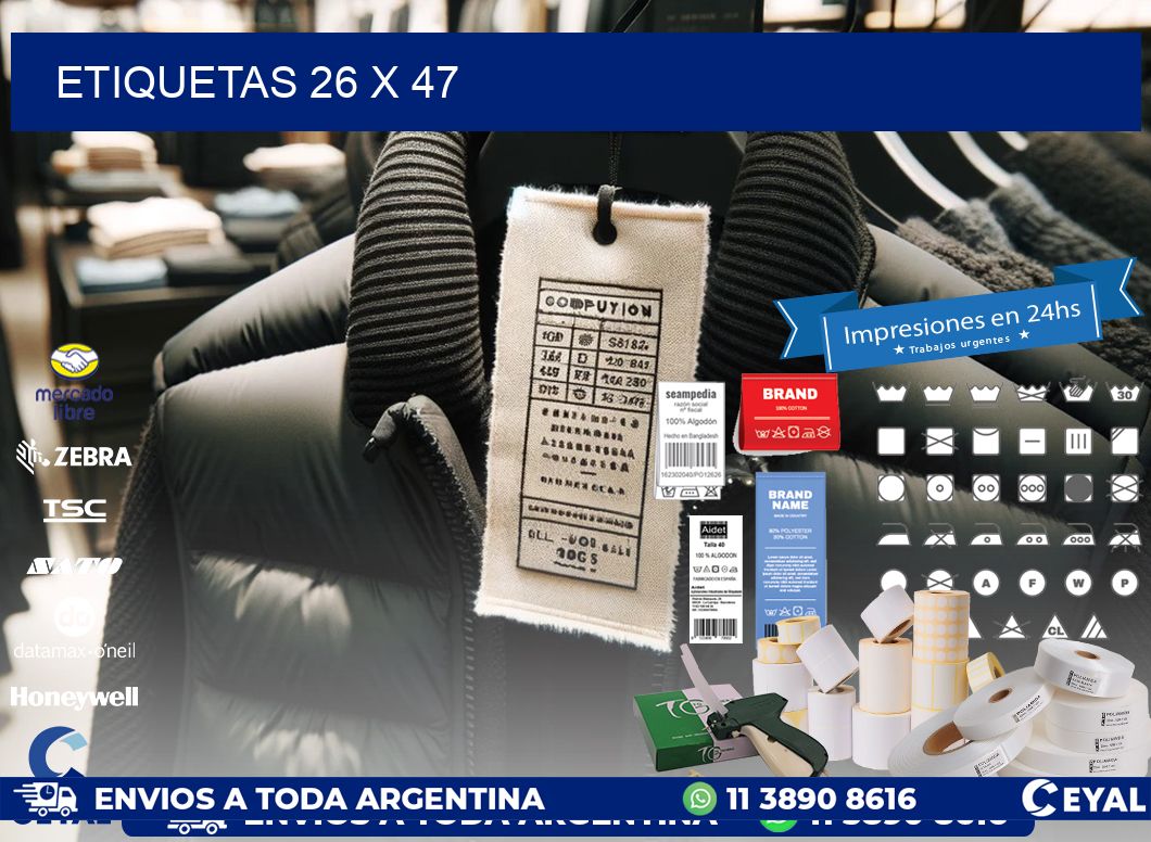 etiquetas 26 x 47