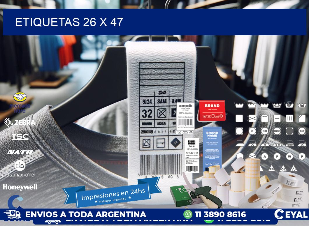 etiquetas 26 x 47