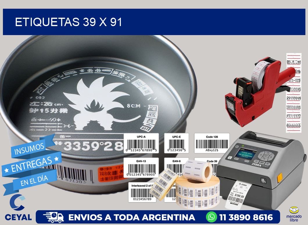 etiquetas 39 x 91