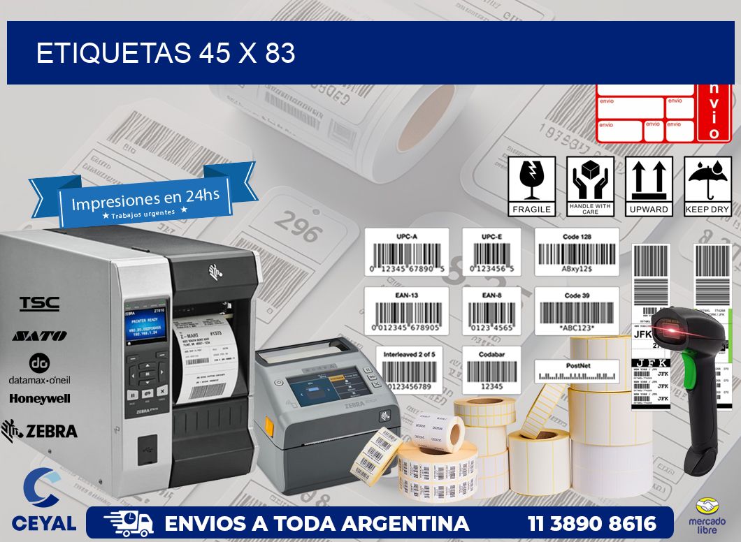etiquetas 45 x 83