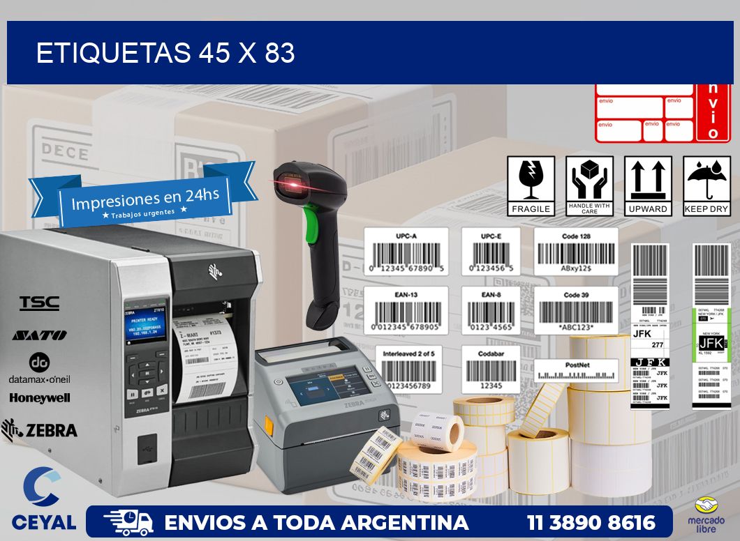 etiquetas 45 x 83