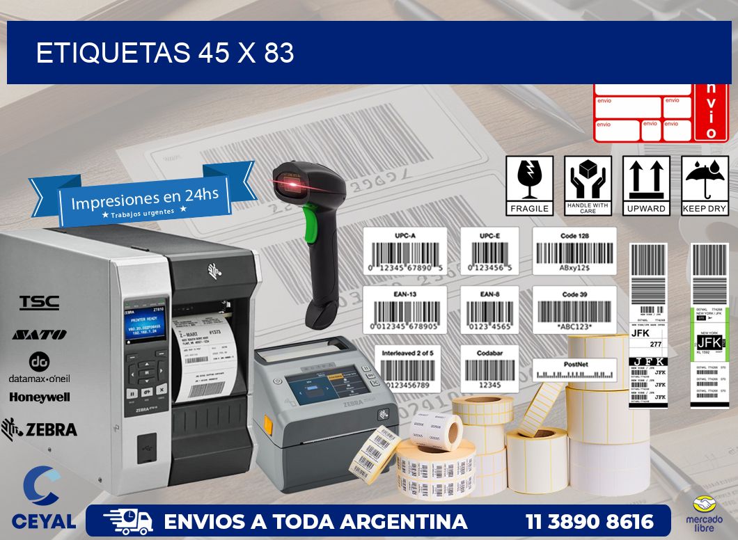 etiquetas 45 x 83