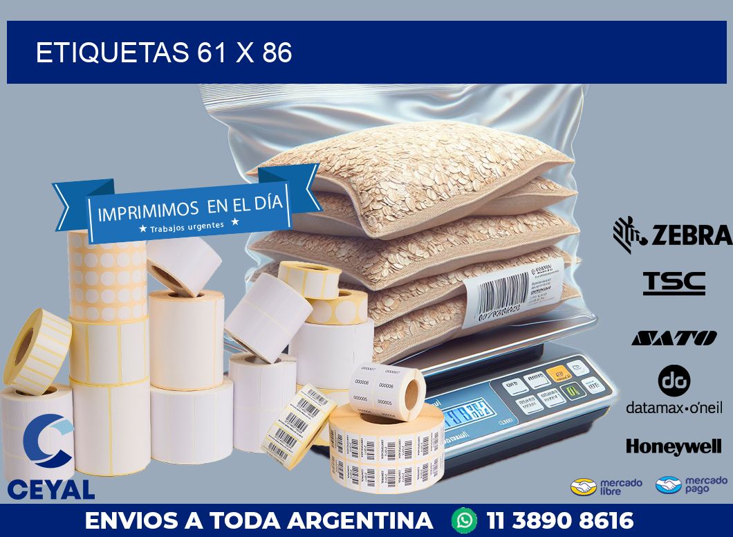 etiquetas 61 x 86