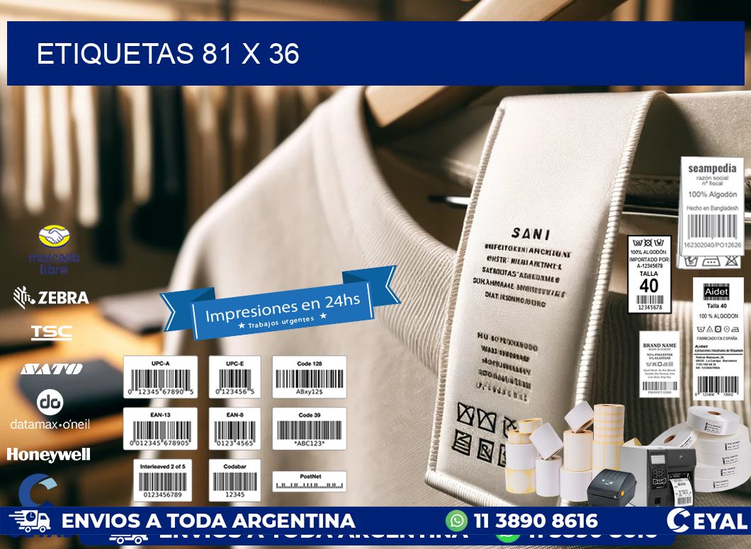etiquetas 81 x 36