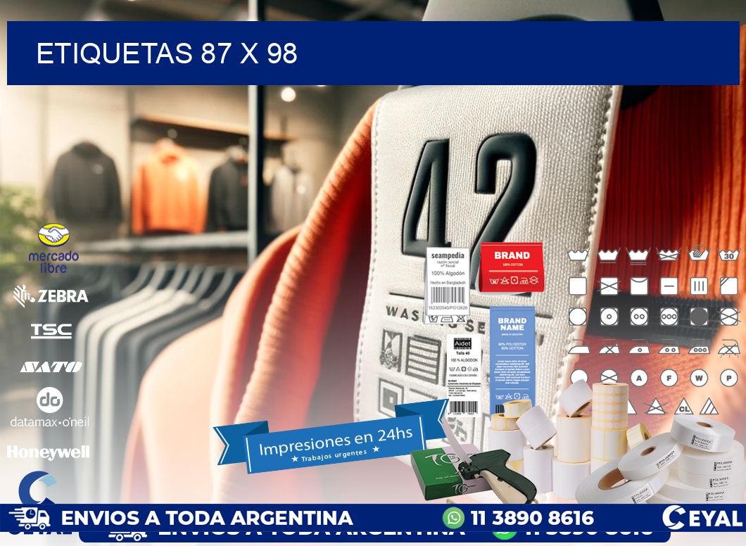 etiquetas 87 x 98