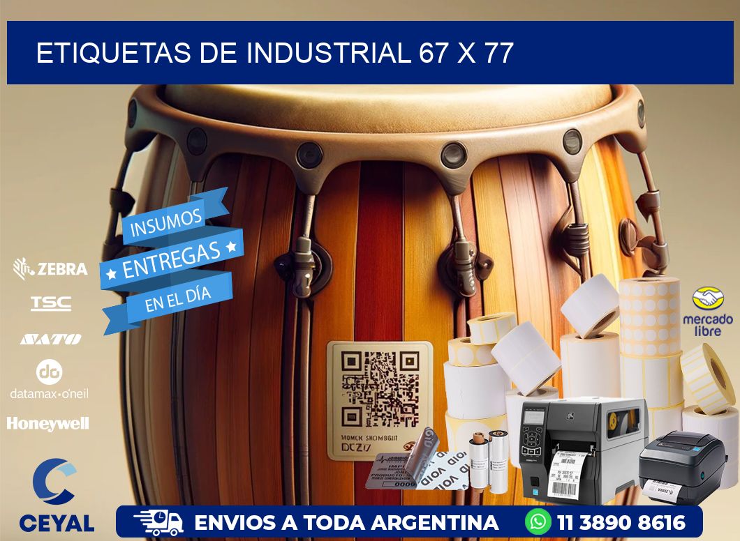 etiquetas de industrial 67 x 77