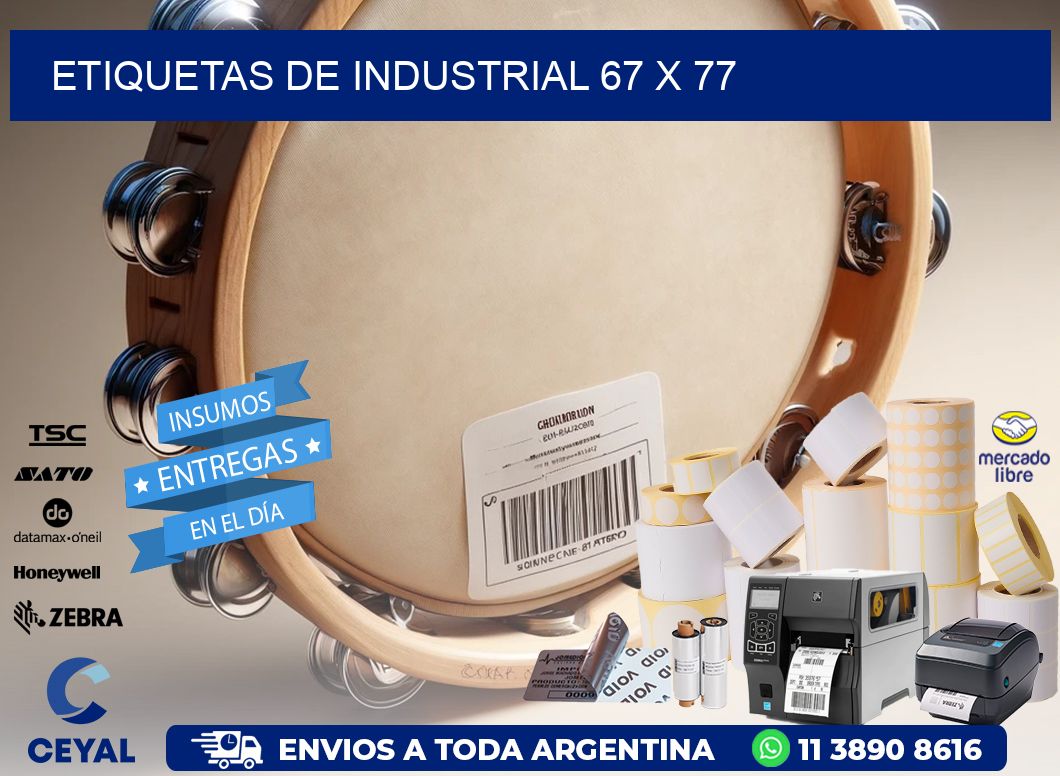 etiquetas de industrial 67 x 77