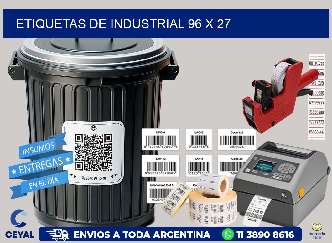 etiquetas de industrial 96 x 27