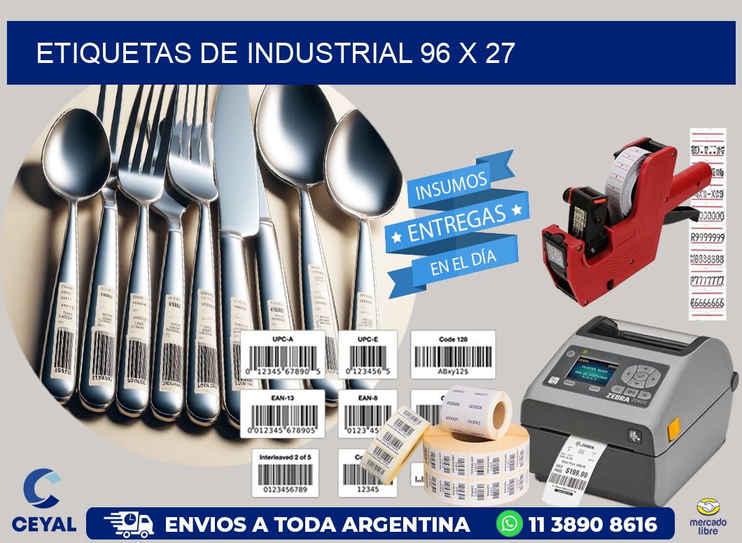 etiquetas de industrial 96 x 27