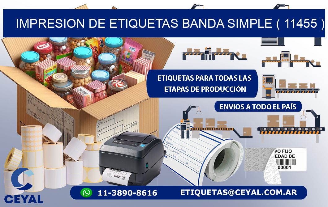 impresion de etiquetas banda simple ( 11455 )