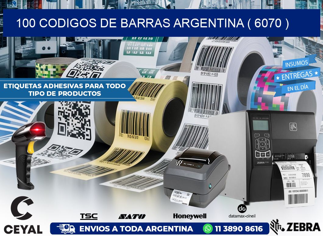 100 codigos de barras argentina ( 6070 )
