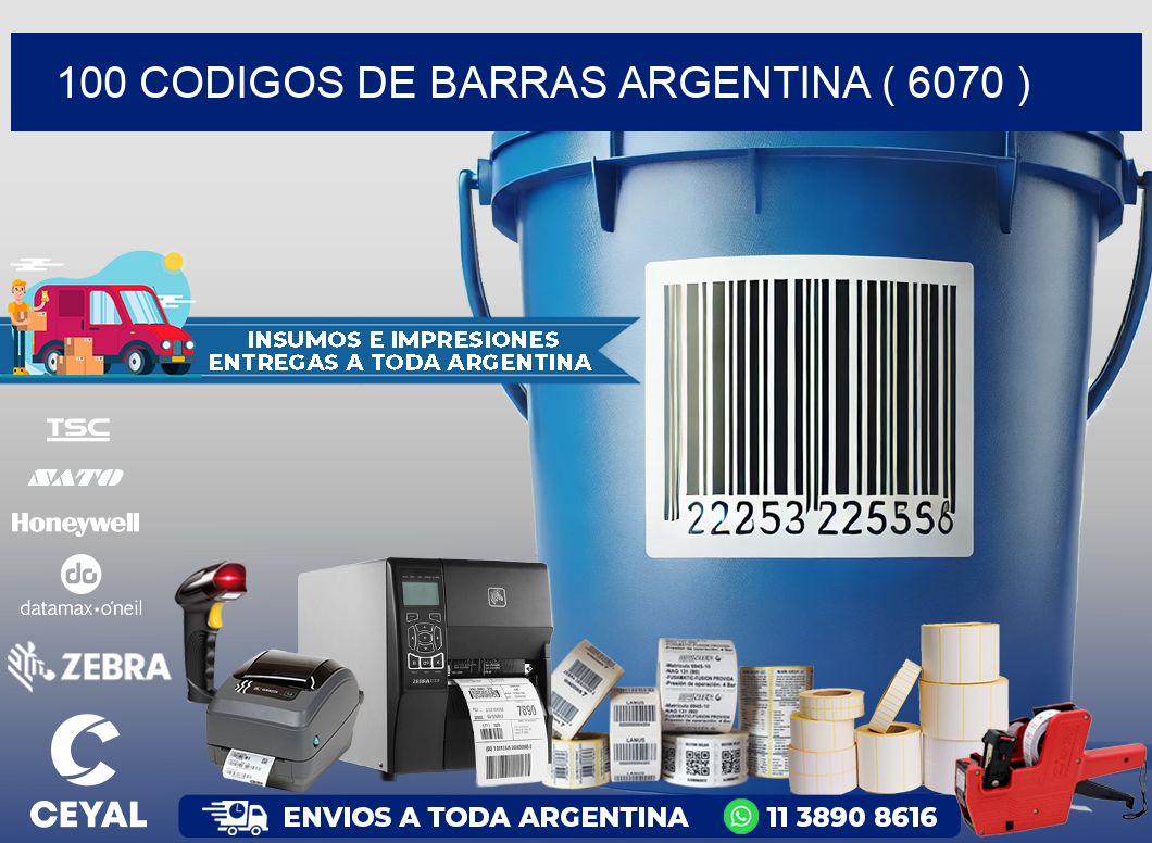 100 codigos de barras argentina ( 6070 )