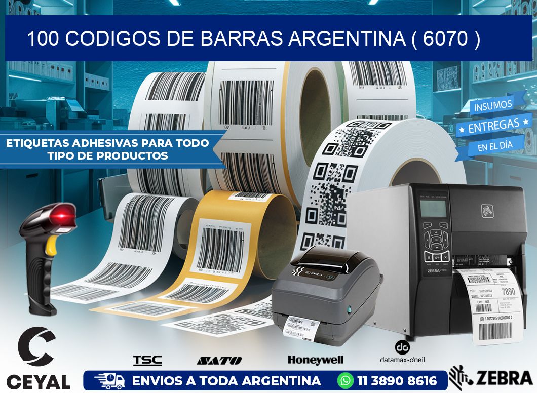 100 codigos de barras argentina ( 6070 )