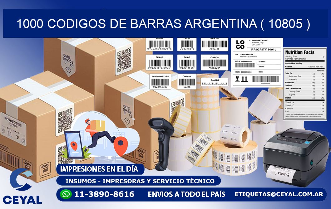 1000 codigos de barras argentina ( 10805 )