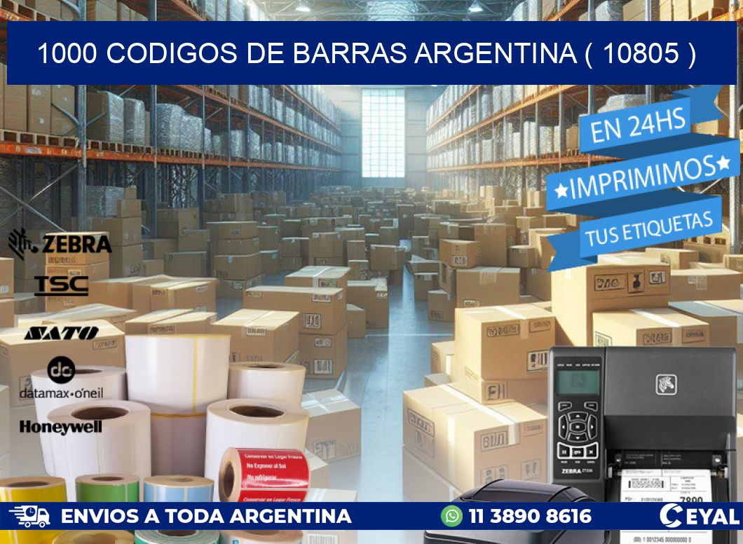 1000 codigos de barras argentina ( 10805 )