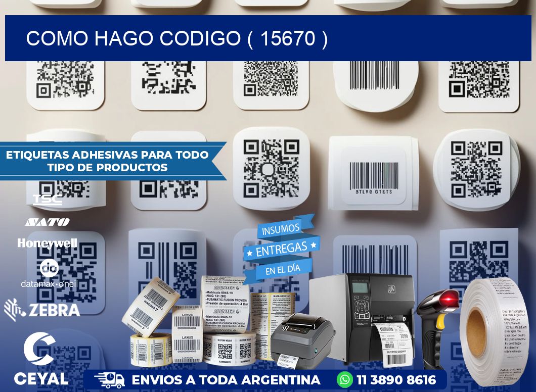 COMO HAGO CODIGO ( 15670 )
