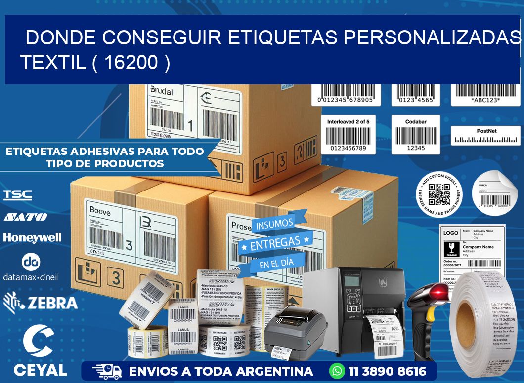 DONDE CONSEGUIR ETIQUETAS PERSONALIZADAS TEXTIL ( 16200 )