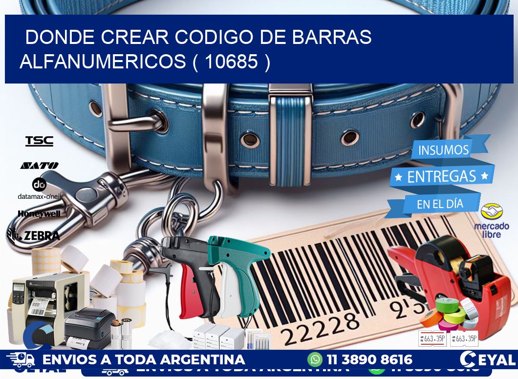 DONDE CREAR CODIGO DE BARRAS ALFANUMERICOS ( 10685 )
