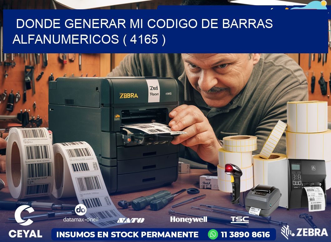 DONDE GENERAR MI CODIGO DE BARRAS ALFANUMERICOS ( 4165 )