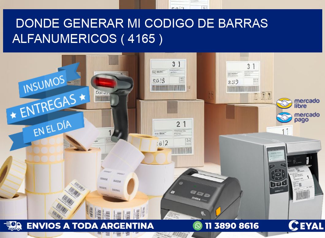 DONDE GENERAR MI CODIGO DE BARRAS ALFANUMERICOS ( 4165 )