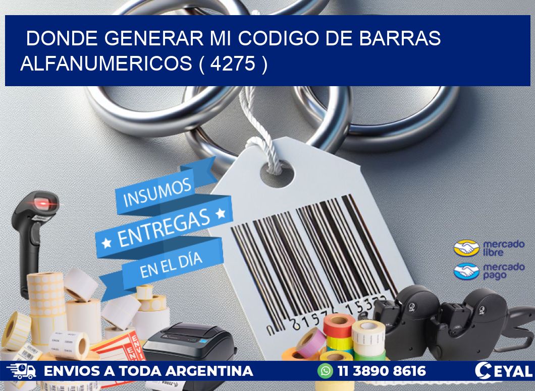 DONDE GENERAR MI CODIGO DE BARRAS ALFANUMERICOS ( 4275 )