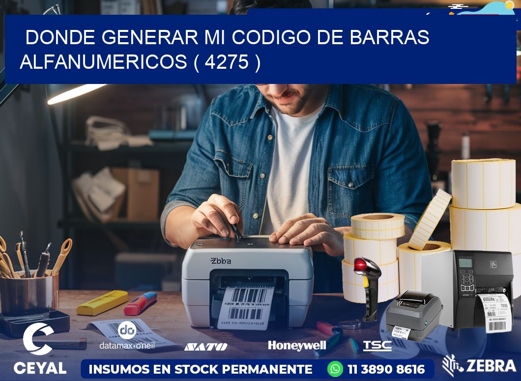 DONDE GENERAR MI CODIGO DE BARRAS ALFANUMERICOS ( 4275 )