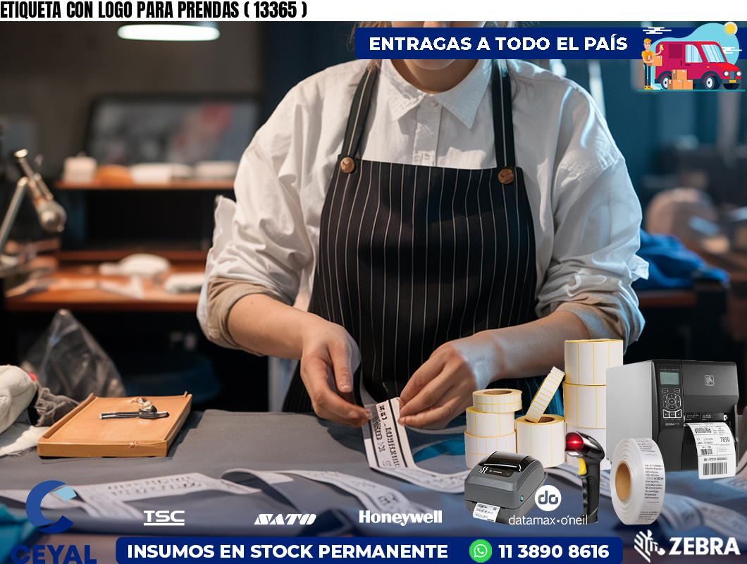 ETIQUETA CON LOGO PARA PRENDAS ( 13365 )