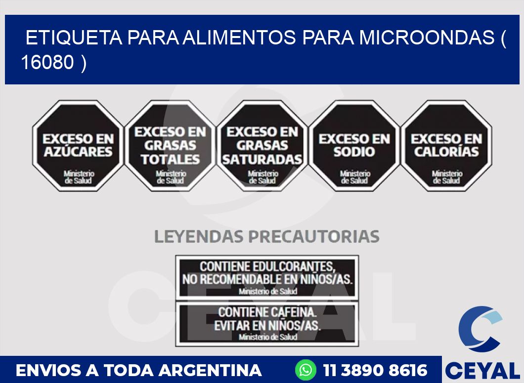 ETIQUETA PARA ALIMENTOS PARA MICROONDAS ( 16080 )