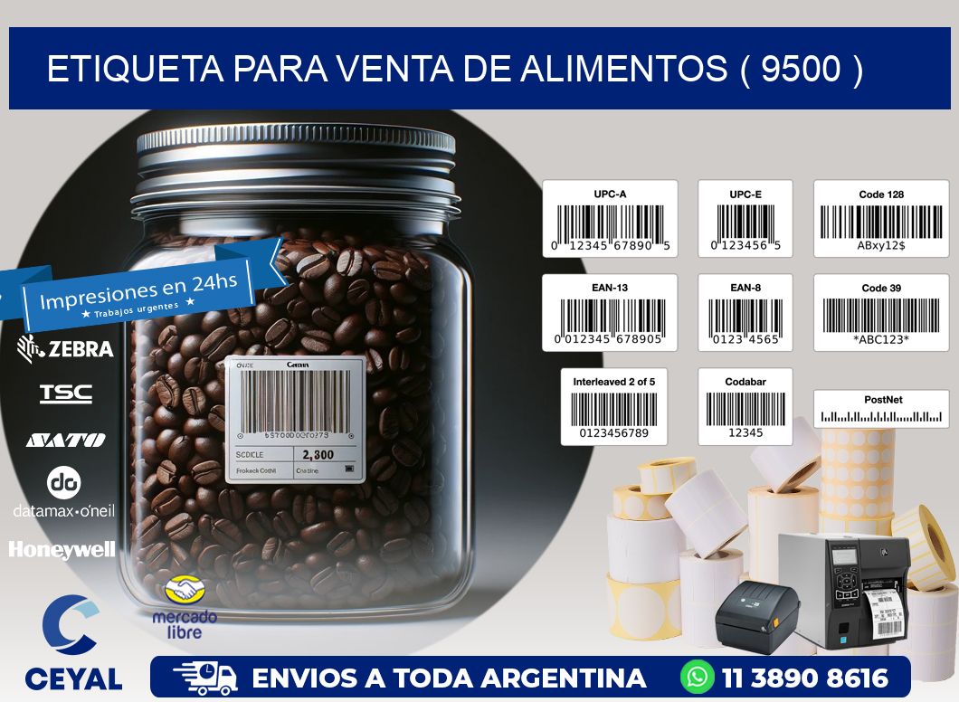 ETIQUETA PARA VENTA DE ALIMENTOS ( 9500 )