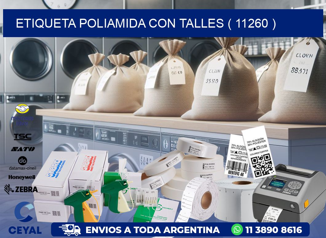 ETIQUETA POLIAMIDA CON TALLES ( 11260 )