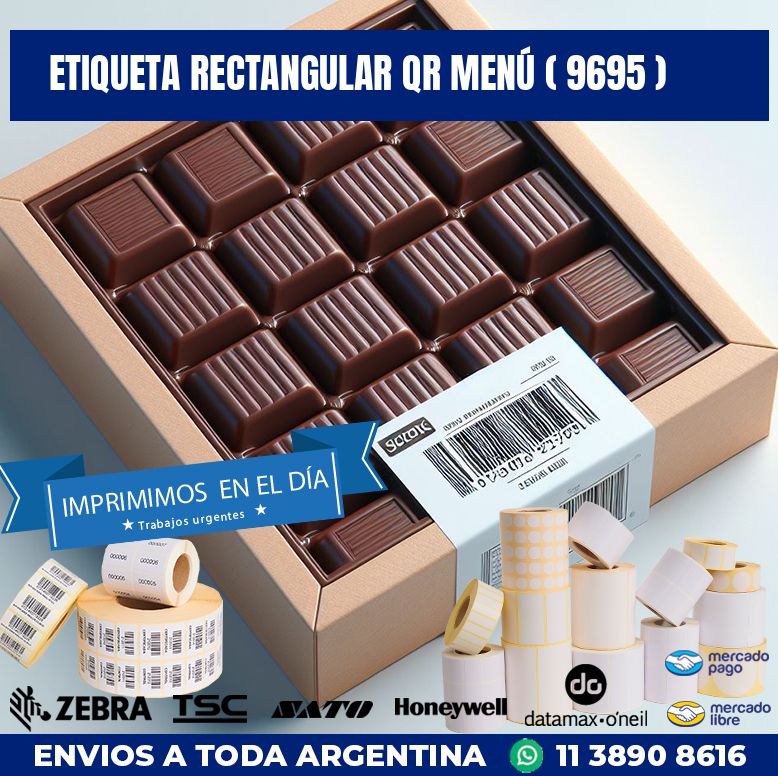 ETIQUETA RECTANGULAR QR MENÚ ( 9695 )