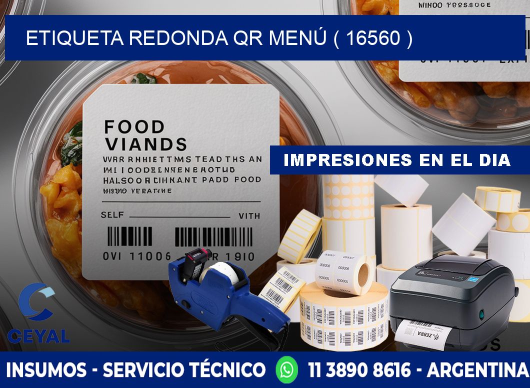 ETIQUETA REDONDA QR MENÚ ( 16560 )