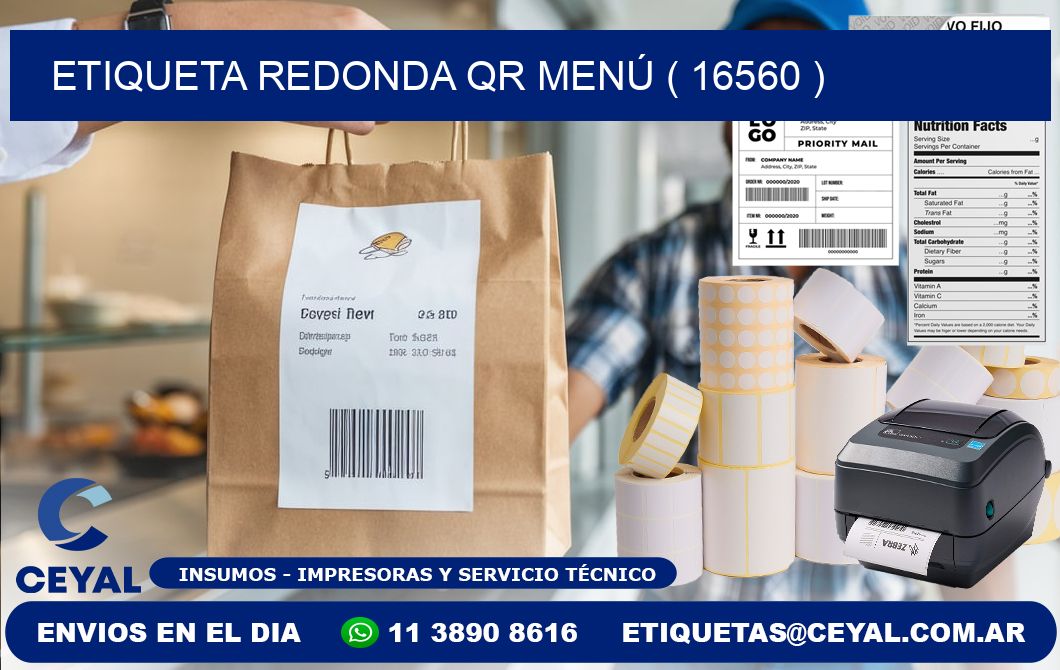ETIQUETA REDONDA QR MENÚ ( 16560 )