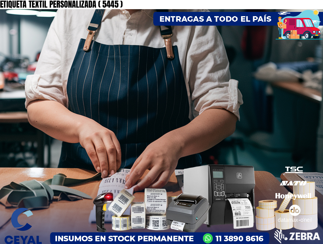 ETIQUETA TEXTIL PERSONALIZADA ( 5445 )