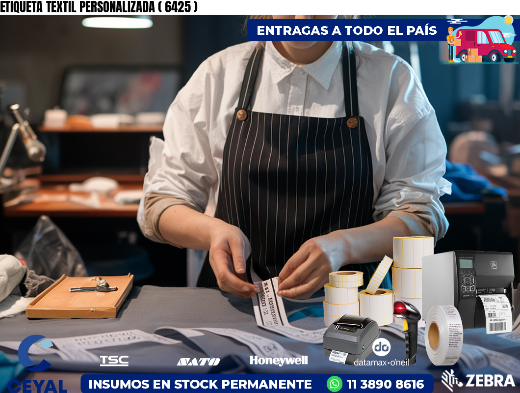 ETIQUETA TEXTIL PERSONALIZADA ( 6425 )