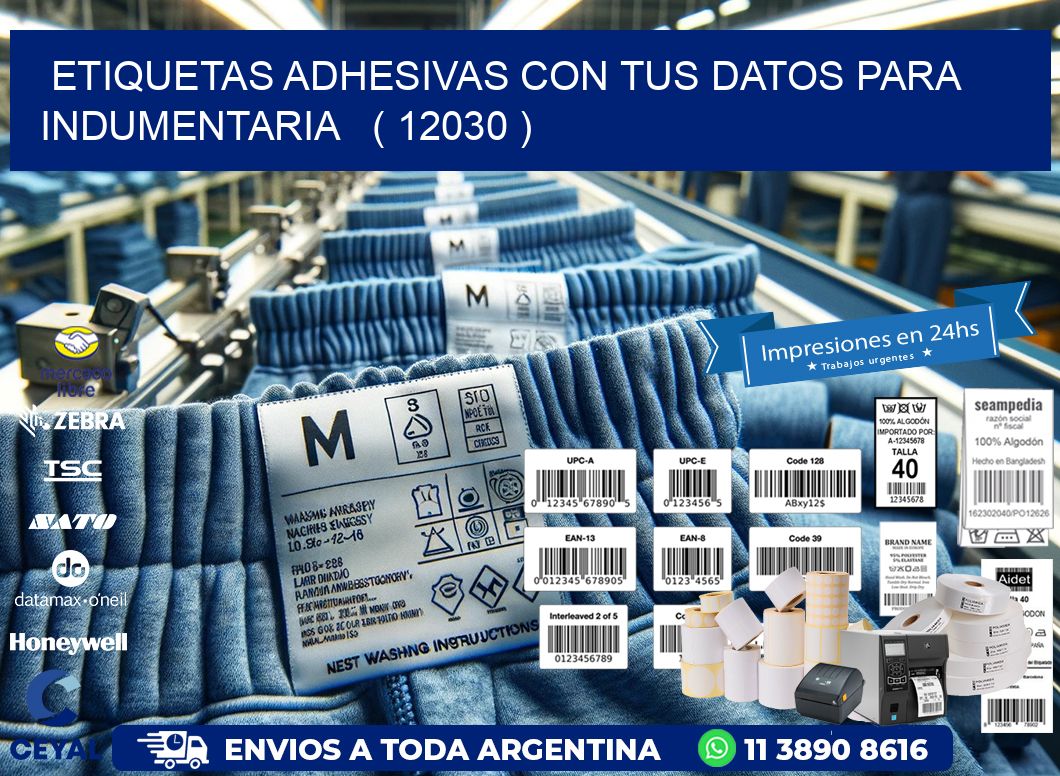 ETIQUETAS ADHESIVAS CON TUS DATOS PARA INDUMENTARIA   ( 12030 )