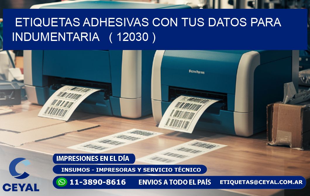 ETIQUETAS ADHESIVAS CON TUS DATOS PARA INDUMENTARIA   ( 12030 )