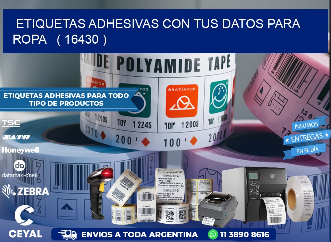ETIQUETAS ADHESIVAS CON TUS DATOS PARA ROPA   ( 16430 )