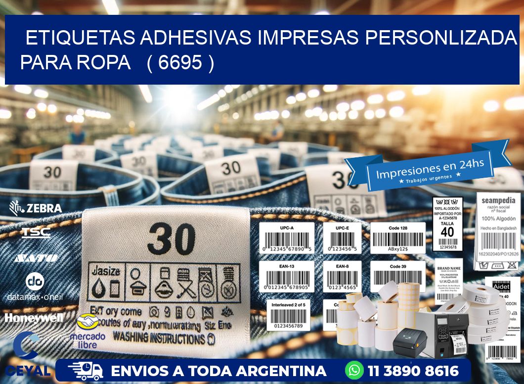ETIQUETAS ADHESIVAS IMPRESAS PERSONLIZADA PARA ROPA   ( 6695 )