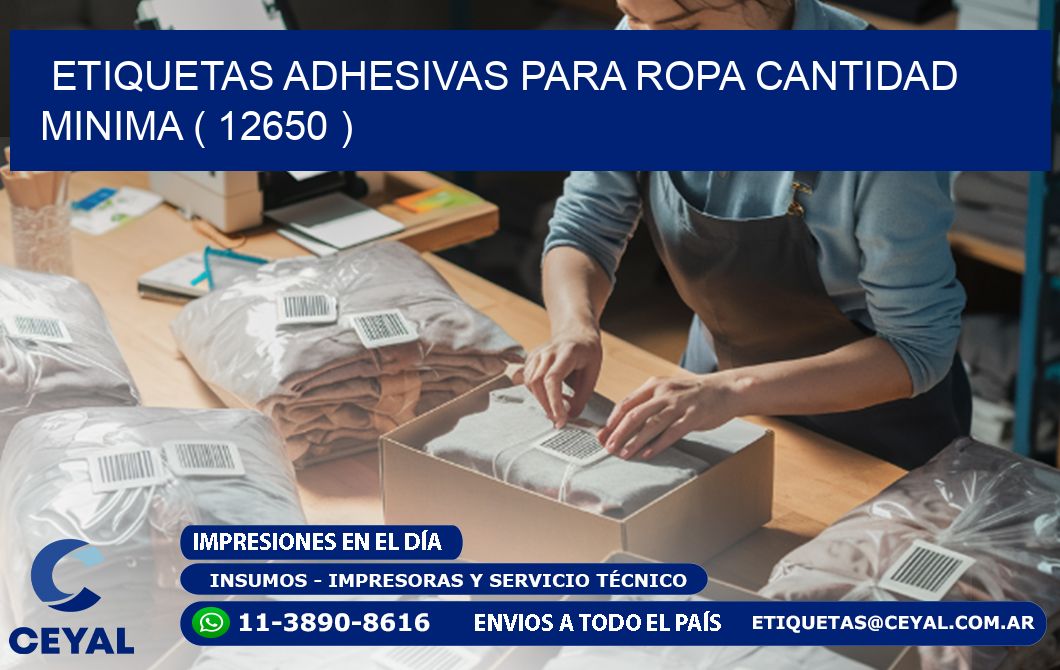 ETIQUETAS ADHESIVAS PARA ROPA CANTIDAD MINIMA ( 12650 )